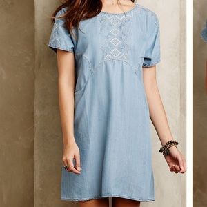 Anthropologie White Sands Chambray Tunic